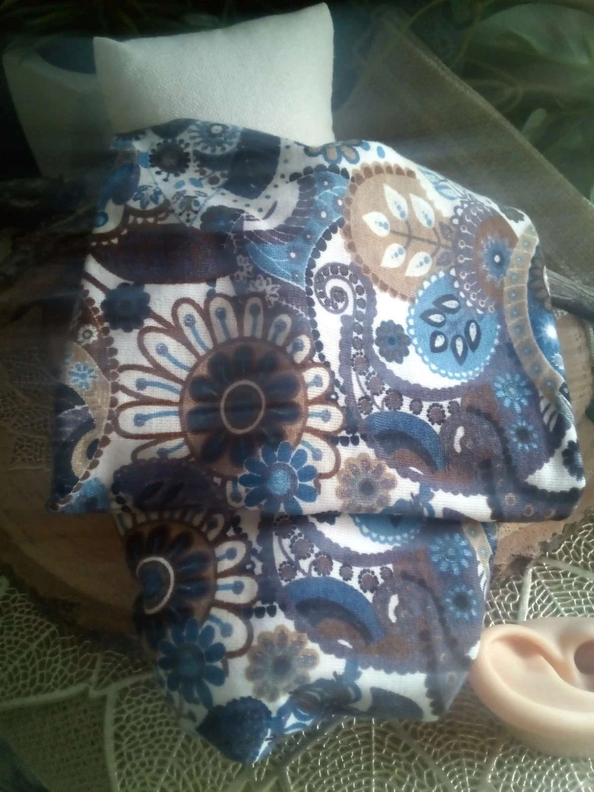 Bandeau 🪻 bleu en jersey fleuri – photo 4
